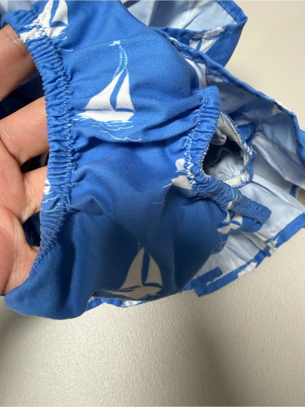 Rachel Riley 7Y Blue Sailboat Ruffle Bubble Swimsuit - Picture 7 of 7